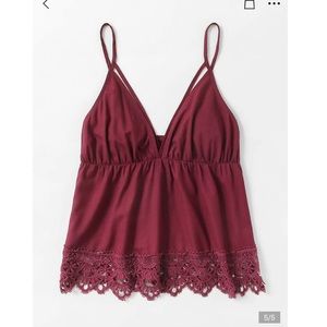 Strappy Lace Trim Top